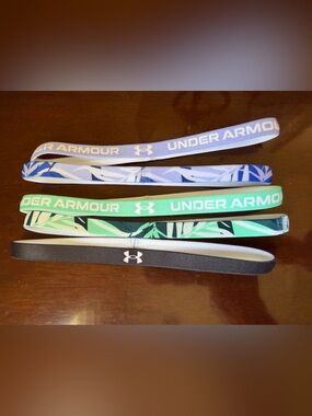 Under Armour Black, Mint Green & Lavender Elastic Sports Headbands